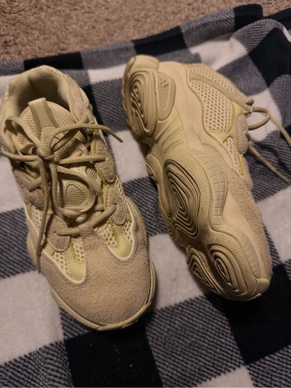 Kids Neutral Tan Suede Mesh Athletic Sneakers - WOMENS 8